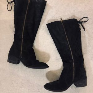 Black Below The Knee Boots-Wide Calf